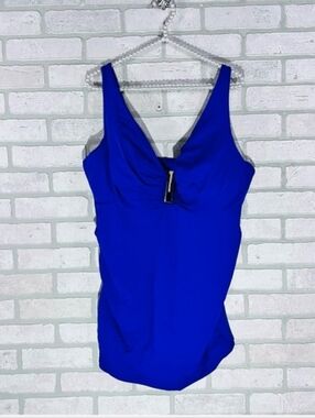 Swim by Cacique Balconette Cobalt Blue Tankini Top Size 38G